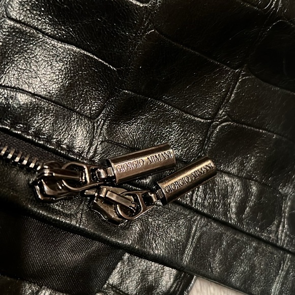 Vintage Giorgio Armani Black Label Genuine Spanish Lamb Leather Jacket - Picture 6 of 11